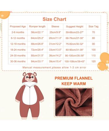 COOKY.D Unisex Winter Hooded Romper Jumpsuit 6-12 Months - Squirrel Design - Buy Online on SooperMarket.com