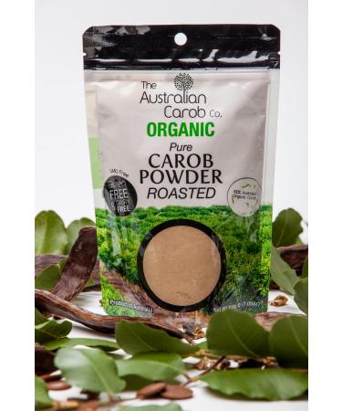 ORGANIC AUSTRALIAN CAROB CO. PREMIUM ROASTED CAROB POWDER, RE-SEALABLE BAG, SUPERFOOD, PALEO, NON-GMO, WORLD'S #1 BEST TASTING, VEGAN, ORGANIC CAROB POWDER, CAROB, CAROB BAR, 7.05oz.