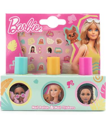 Barbie Children's Nail Varnish & Stickers Gift Set - Non-Toxic - Waterbase Polish - Peelable varnish - Gift - Buy Online on SooperMarket.com