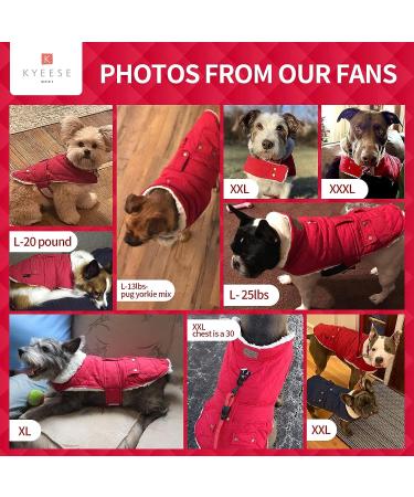 KYEESE Dog Cold Weather Coat - Cozy Padded Sherpa Jacket for Small Dogs - Red - Medium - Buy Online on SooperMarket.com