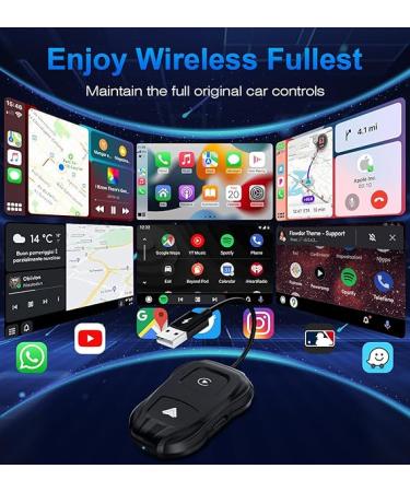 2024 Style Wireless Carplay/Android Auto Adapter | OEM Wired Conversion | USB A/C Compatible | Plug & Play Setup - Buy Online on SooperMarket.com