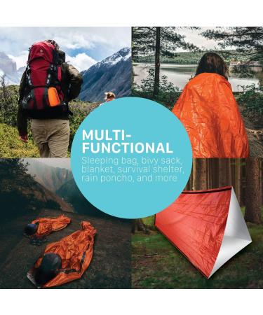 FosPower Emergency Sleeping Bag - Waterproof Survival Shelter Tent & Thermal Blanket with Whistle | Bivvy Bag for Camping, Hiking & Outdoors - Buy Online on SooperMarket.com