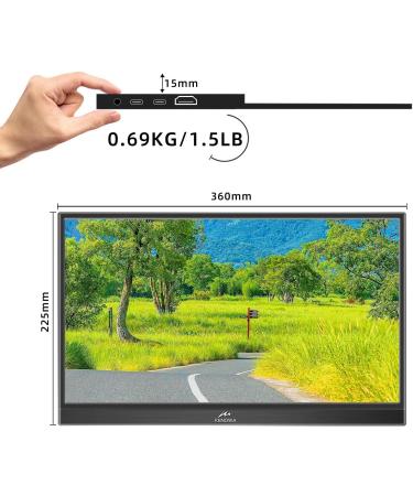 Kenowa 15.6 Touchscreen Portable Monitor - HDR 1920x1080 Eye Care IPS for Raspberry Pi PC Laptop PS4 Xbox | External Monitor with HDMI & USB Type-C - Buy Online on SooperMarket.com