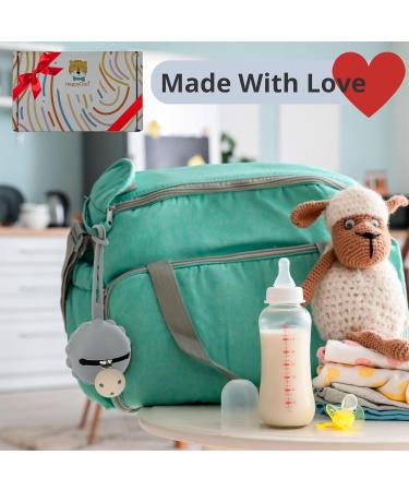 Happydoo Pacifier Box & Chain Set | 2 BPA-Free Pacifier Storage Boxes + Gift Cardboard | Pink & Gray | Easy to Clean & Travel-Friendly - Buy Online on SooperMarket.com