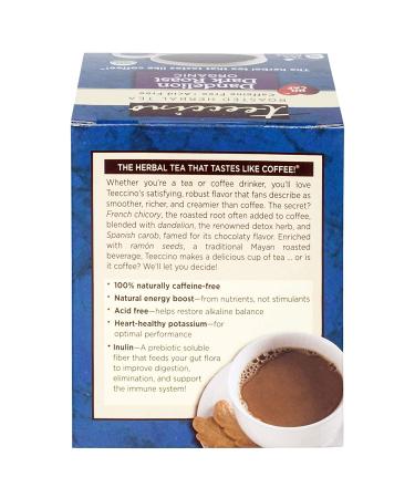 Teeccino Organic Dandelion Dark Roast Herbal Tea - Caffeine-Free, 10 Tea Bags (2.12 oz) - Buy Online on SooperMarket.com