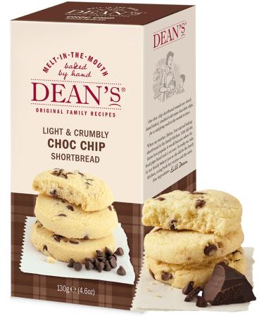 Deans Scottish Chocolate Chip Shortbread Biscuit - 130g Pack Luxury Choc Chip Shortbread Rounds. Great Flavour & Texture For Dunking In Tea/Coffee. Slowly Baked By Hand To An Original Scottish Recipe.