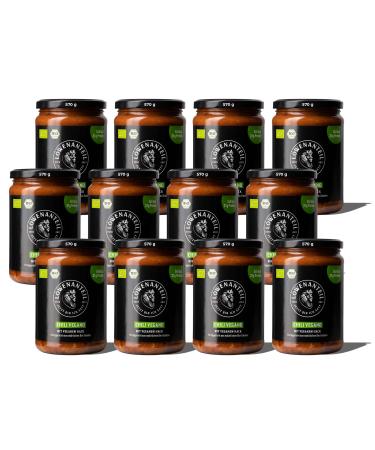 Lion content - stew "Chili Vegano" - 570g glass with a vegan vegetable hack - without sugar additive and gluten -free - ready meal with lots of protein and carbohydrates - quantity: 12 12