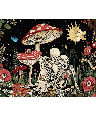Paint by Number for Adults  Mushroom Paint by Numbers for Adults Beginner Acrylic Oil Paint Set for Adults DIY Crafts for Adult Painting by Number Kits on Canvas Skeletons Gifts for Decor 16x20Inch