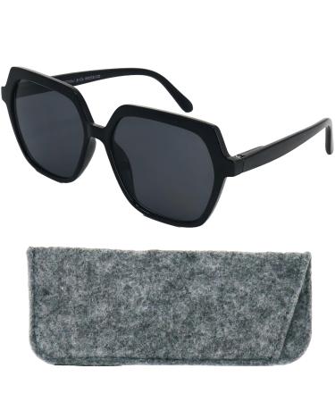 Mini glasses Stylish retro sunglasses with prescription plastic glasses frame with a thick frame and large glasses free case reading sun glasses women six -sucking 0.0 diopters