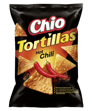 Chio Tortilla Chips Hot Chili pack of 10 (10 x 125 g)
