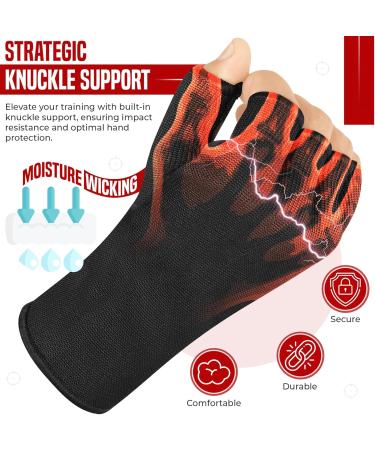 Sawans Inner Gloves for Muay Thai & Boxing Elastic Bandages for Training MMA & Kickboxing Durable Punching Gloves in Black - Buy Online on SooperMarket.com