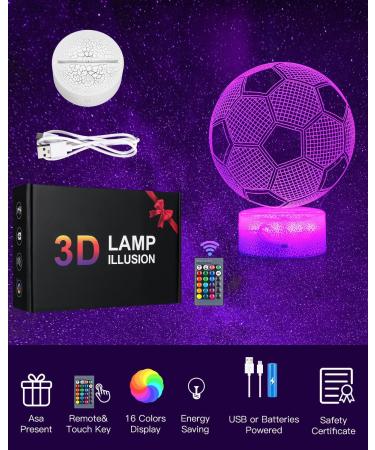 3D Football Night Light for Kids - Remote Control & 16 Colors | Perfect Football Gifts for Young Girls & Sports Fans - Buy Online on SooperMarket.com