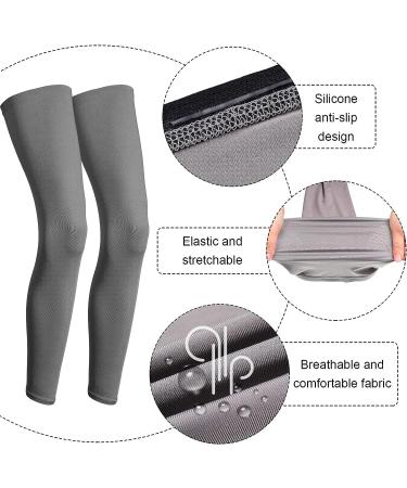 Geyoga 3 Pairs Full Compression Leg Sleeves | UV Protection | Outdoor Sports Cycling | Black Navy Blue Dark Grey | Medium - Buy Online on SooperMarket.com
