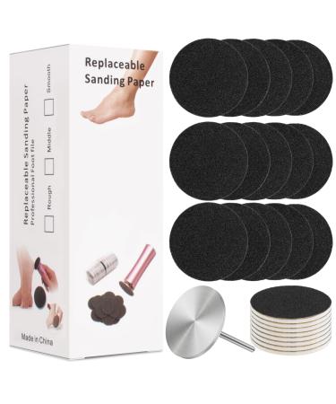 Rolybag Foot Sandpaper Discs with Metal Nail Drill Bit Replacement Sandpaper Discs Pads 25mm Sanding Discs for Foot File Electric Manicure Pedicure 240 Grit Fine 100pcs Boxed