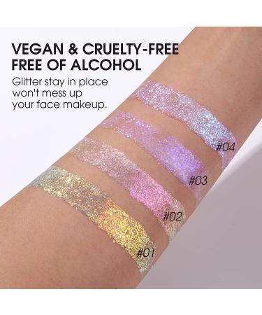LANGMANNI Holographic Body Glitter Gel - Color Changing, Vegan & Cruelty-Free - 1.35 oz (2# Sparkling Pink) - Buy Online on SooperMarket.com