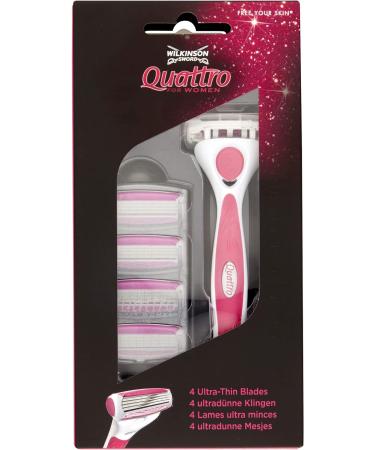 Wilkinson Sword Quattro For Women Plus 4 Blades - Smooth and Convenient Shaving - Buy Online on SooperMarket.com