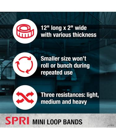 SPRI Mini Loop Bands 3-Pack | Resistance Band Set for Flexibility & Endurance | Light Medium & Heavy Workout Bands for Lower Body Fitness - Buy Online on SooperMarket.com