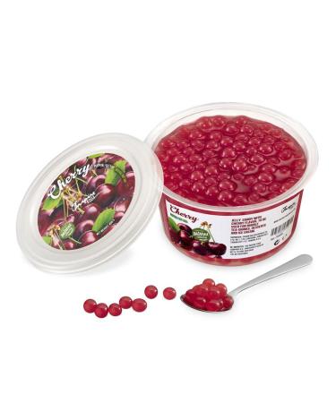 Inspire food bubble tea pearl cherry for bubble tea |Popping boba pearls tapioka fruit beads and boba pearls - 100% vegan and gluten -free without artificial dye 450g cherry 450 g (1 Pack)