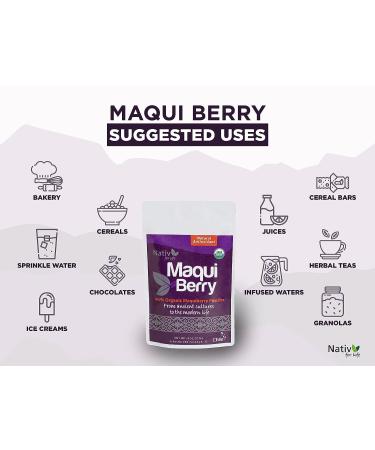 Nativforlife Maqui Berry Powder 4 Oz - 100% Pure Superfood Antioxidant from Chile - Buy Online on SooperMarket.com