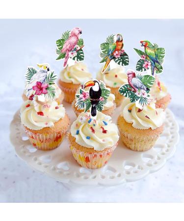 Blumomon 24-Piece Birds & Animals Cupcake Toppers - Parrot Picks & Cake Decorations for Kids' Birthday Parties - Buy Online on SooperMarket.com