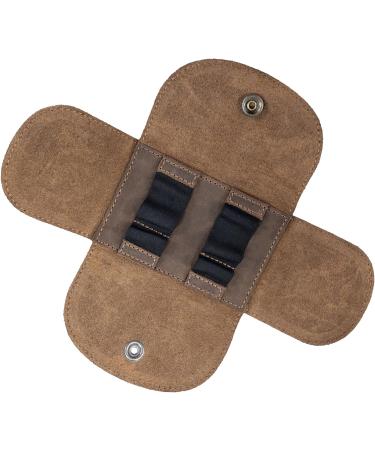 Handmade Leather Razor Case - Bourbon Brown Razor Accessories | Classic Grooming Kit (4.92x2.9x0.79 in) - Buy Online on SooperMarket.com