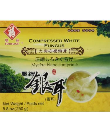 Fortune - Compressed Premium Quality White Snow Fungus Mushroom - 8.8 Oz - (Tremella Fuciformis) - Unbleached