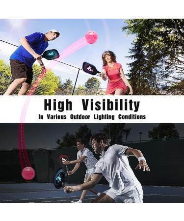 Vvinca Pickleballs 6 Pack - USAPA Approved, Outdoor Pickleball Balls with 40 Holes, Double Tone Luminous Colors (Green/Blue/Pink/Tangerine/Yellow), Bubblegum Pink - 6 Pack - Buy Online on SooperMarket.com