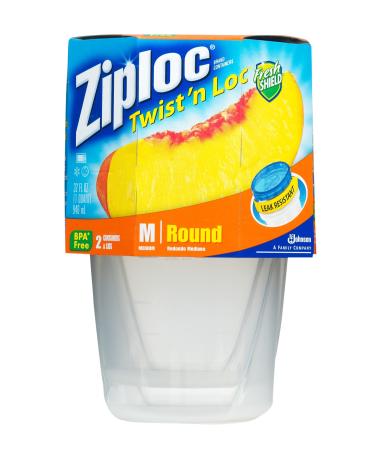 Ziploc Twist 'N Loc Containers, Medium 2 Containers/Lids (Pack Of 6)