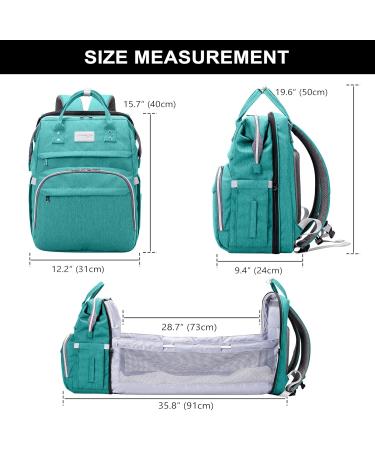 Buy SndMor Mint Green Diaper Backpack - Multifunctional Wrap Bag with Bed Function Stroller Hook & Large Capacity for Moms & Dads - Buy Online on SooperMarket.com