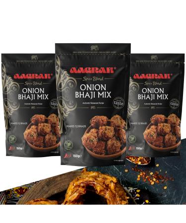 Aagrah Onion Bhaji Mix - 3 x 150g Packs - Authentic Indian Restaurant Recipe Batter Mix - Make Delicious Bhajis and Pakoras at Home in Minutes - Suitable for Vegans 150 g (Pack of 3)