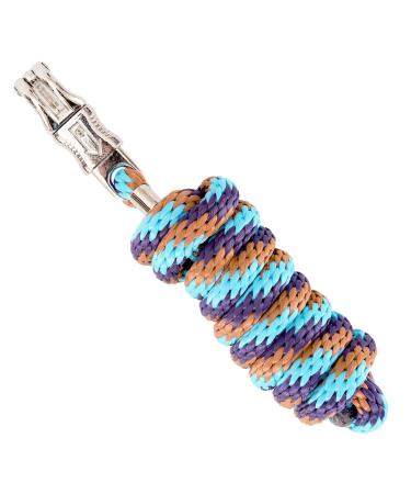 Merauno Lead rope for horse - tethering rope in various stylish designs lead line tether rope pony donkey goat with panic hook black blue rose gold beige (blue purple panic hook) Blue Purple Panic hook