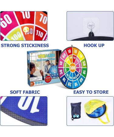 Kids Dart Board Game Set - Large Double Sided 28 with 16 Sticky Balls and 8 Darts | Indoor/Outdoor Party Game Toys | Birthday Gifts for Boys Girls 3-12 Years Blue - Buy Online on SooperMarket.com