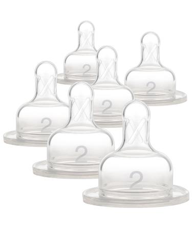Dr. Brown's Original Wide-Neck Nipple Level 2 (3m+) 6-Pack