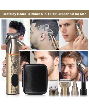 Bestauty Dock Charging Beard Trimmer | 5-in-1 Cordless Shaving Kit for Men | Hair Clippers Face Razors & Nose Hair Trimmer | Perfect Birthday Gift for Men - Buy Online on SooperMarket.com