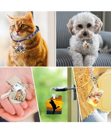 90Pcs Sublimation Keychain Blanks Bulk - DIY MDF Keychains with Rings for Heat Transfer - Double-Sided Printed - 6 Shapes Ornament Blanks - Buy Online on SooperMarket.com