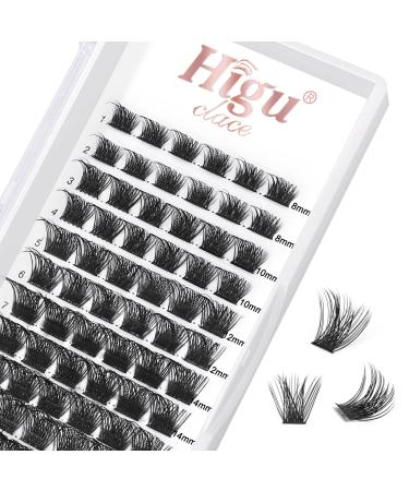 72 Pcs Lash Clusters Mixed Length 8-16mm C Curl DIY Eyelash Extension Wide Stem Cluster Lashes Individual Lashes Cluster Lashes Wisps Reusable Professional Makeup for Self-application (Volume Style D 8-16)