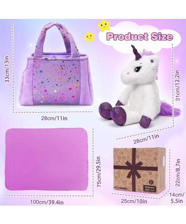 Latocos Unicorn Gifts for Girls Age 3-8: Plush Unicorn Stuffed Animal Blanket Bag - Perfect Kids Birthday or Christmas Present for Toddlers 3-8 Years Old - Buy Online on SooperMarket.com