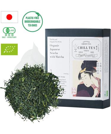 Japanese Sencha with Matcha Green Tea -100% Japanese Green Tea by CHILL TEA Tokyo - Plastic-Free Tea Bags - First Flush - Fresh Umami - (30 Tea Bags) - Buy Online on SooperMarket.com