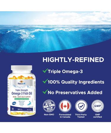 MapleLife - Triple-Strength - Omega-3 Fish Oil - Brain + Heart Health - Essential Fatty Acids - DHA EPA - Fish Oil Softgel 2000 Mg - 300 softgels - Buy Online on SooperMarket.com