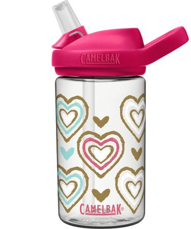 Eddy+ Kids BPA-Free Water Bottle with Straw  14oz  Hearts