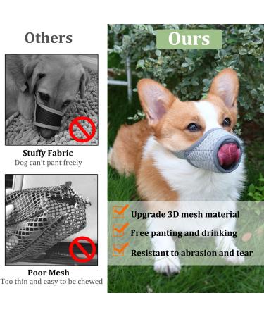 Breathable Dog Muzzle for XXS to XXL Adjustable Muzzles for Chihuahua Beagle & Golden Retriever | Prevent Biting & Chewing - Buy Online on SooperMarket.com
