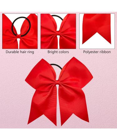 4 Pieces Ponytail Holder Cheerleading Girls Bow Hair Bows Cheering Large Bow Headband Jumbo Ponytail Elastic Hair Band Bowknot Hair Bands Headpiece (Red) - Buy Online on SooperMarket.com
