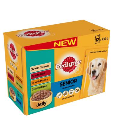 Pedigree Pouch Jelly Senior 12x100g (Pack of 4)