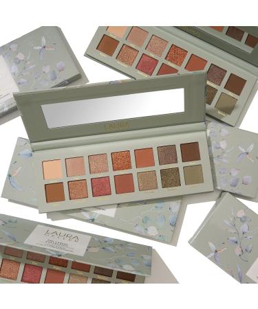 Laura Geller New York Copper & Khaki Eyeshadow Palette - 14 Pigmented Shades | Blendable for Natural Look - Buy Online on SooperMarket.com