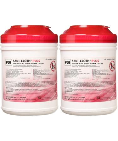 PDI Q89072 Sani-Cloth Plus Germicidal Disposable Cloths 160/Tub Pack of 2