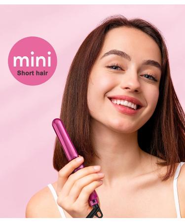Terviiix Mini Flat Iron for Short Hair/Bangs - 0.5'' Portable Ceramic Straightener in Pink - Buy Online on SooperMarket.com