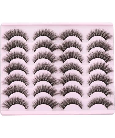 Wispy Lashes Natural False Eyelashes Fluffy 16mm Cat Eye Lashes Pack 5D 14 Pairs Fake Eyelashes by TNFVLONEINS B02 - Buy Online on SooperMarket.com
