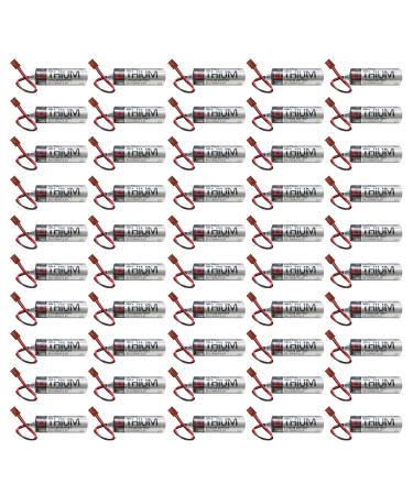 50 Pack ER6VCT ER6V/3.6V PLC Battery for Robot OTC 2000mAh with Small Brown Plug