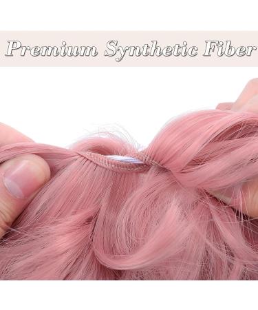 Synthetic Hair Bun Extension - Pink Scrunchie 45g - Messy Updo Ponytail for Women - Buy Online on SooperMarket.com