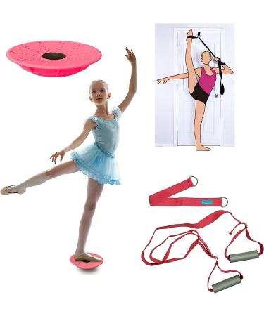Leg Stretching Strap and Ballet Balance Board Set for Dance & Gymnastics - Buy Online on SooperMarket.com
